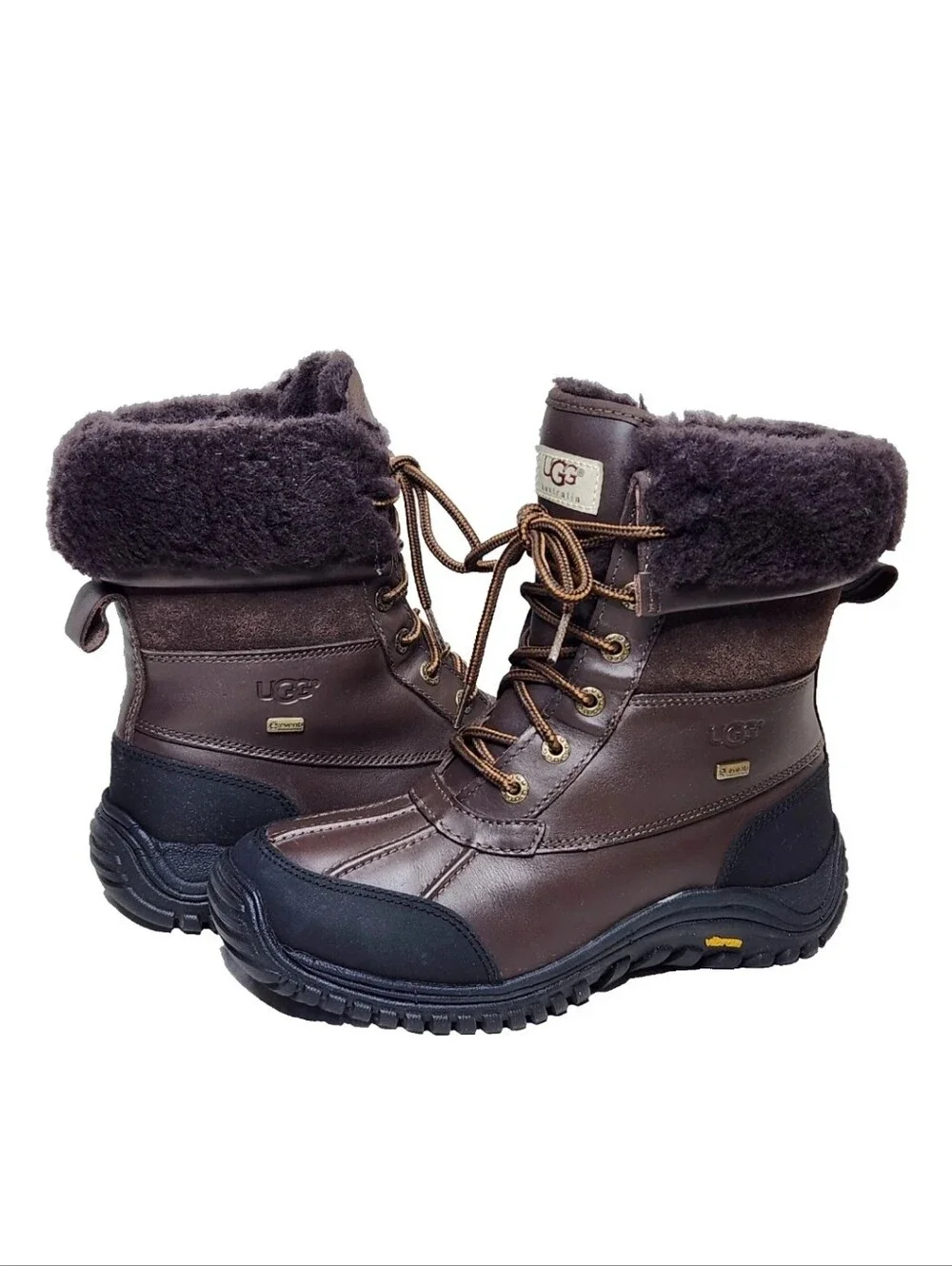 UGG Adirondack II Waterproof Winter Boots Sz 7 Event Brown Leather Suede 5446